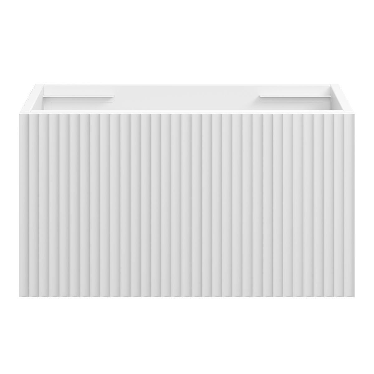 WAVE Slim Wall Hung Vanity 600mm Matte White, front view