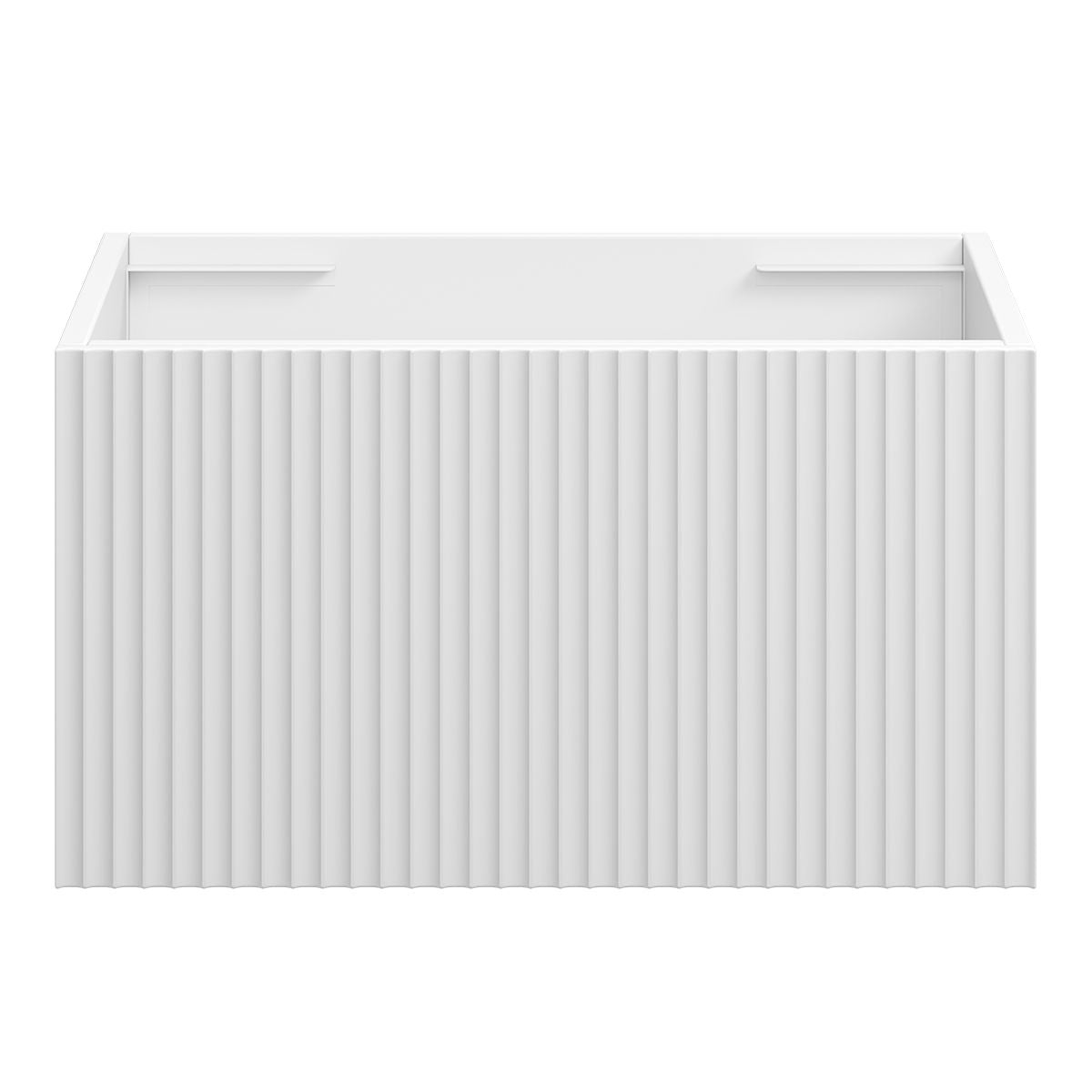 WAVE Wall Hung Vanity 600mm Matte White, front view