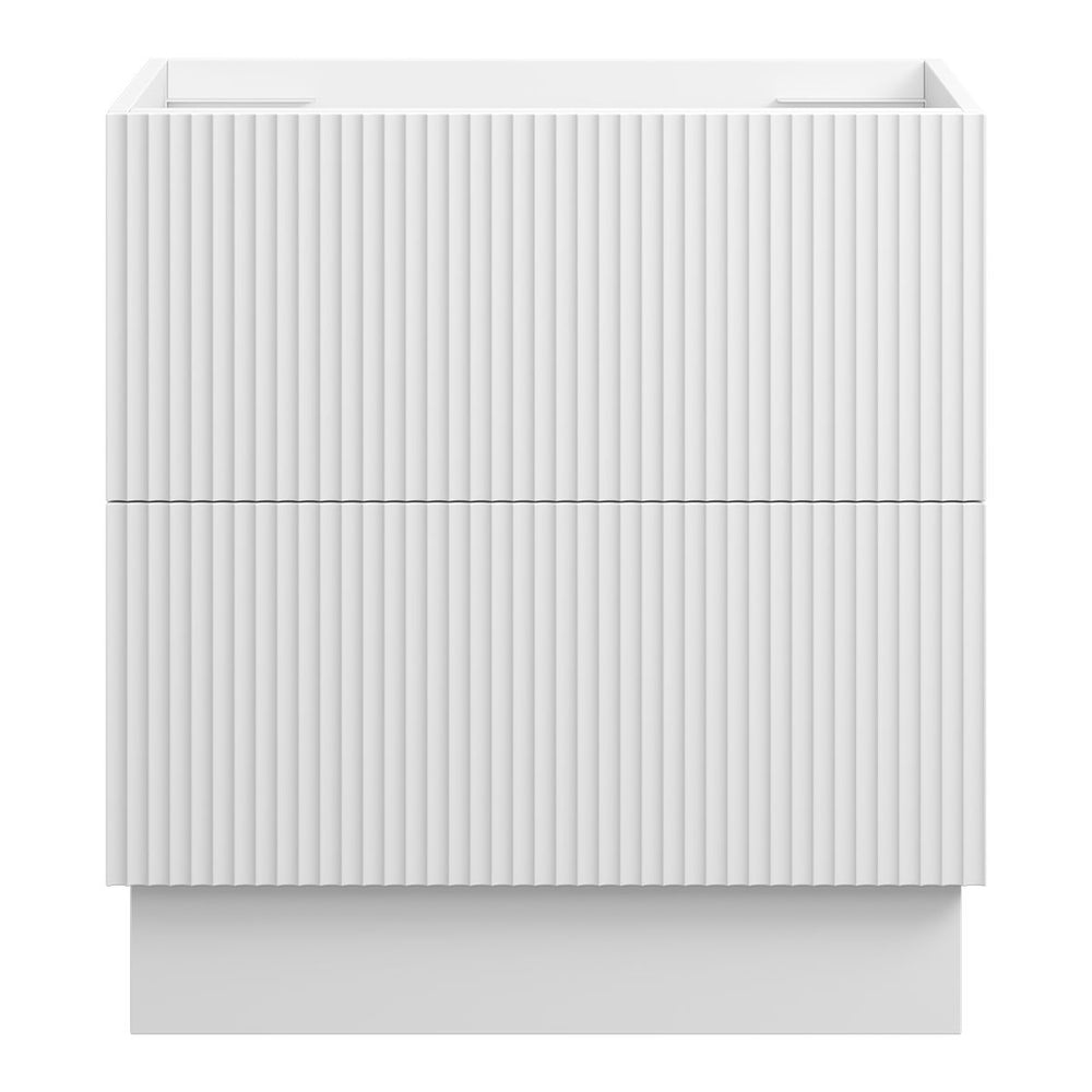WAVE Floor Mount Vanity 750mm Matte White, front view