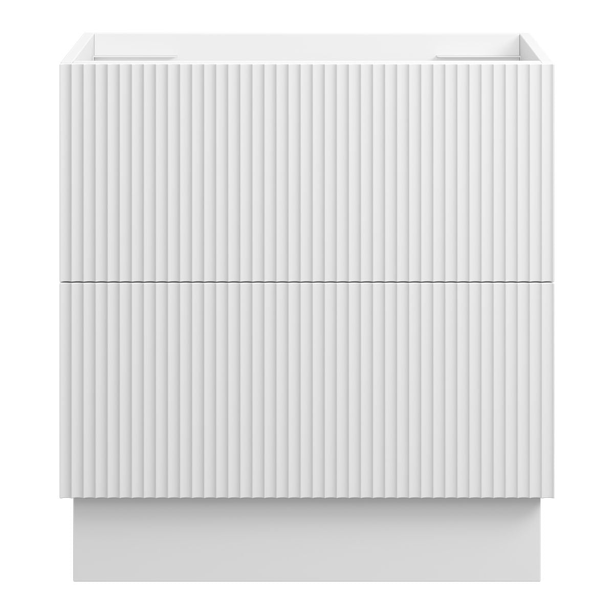 WAVE Floor Mount Vanity 750mm Matte White, front view