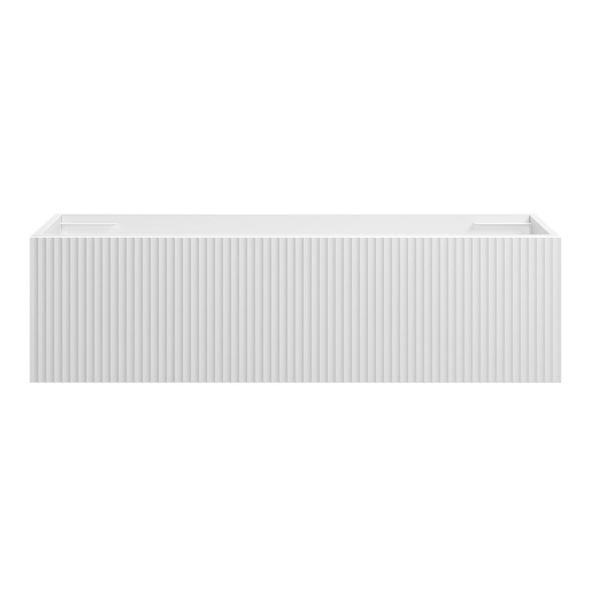 WAVE Slim Wall Hung Vanity 1200mm Matte White, front view