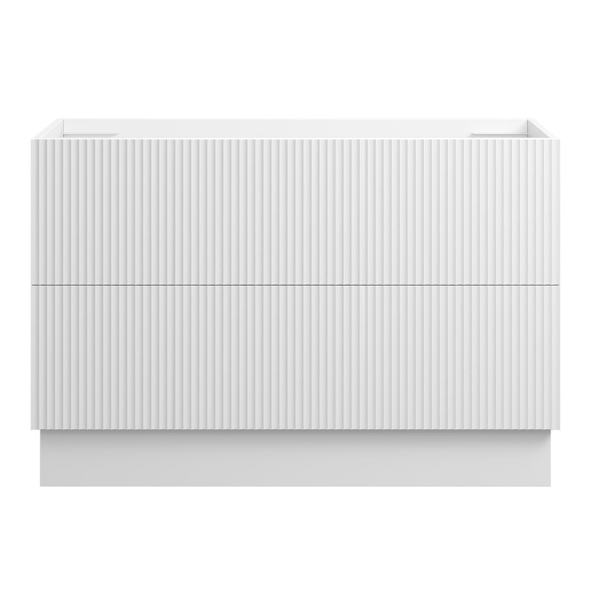 WAVE Floor Mount Vanity 1200mm Matte White, front view