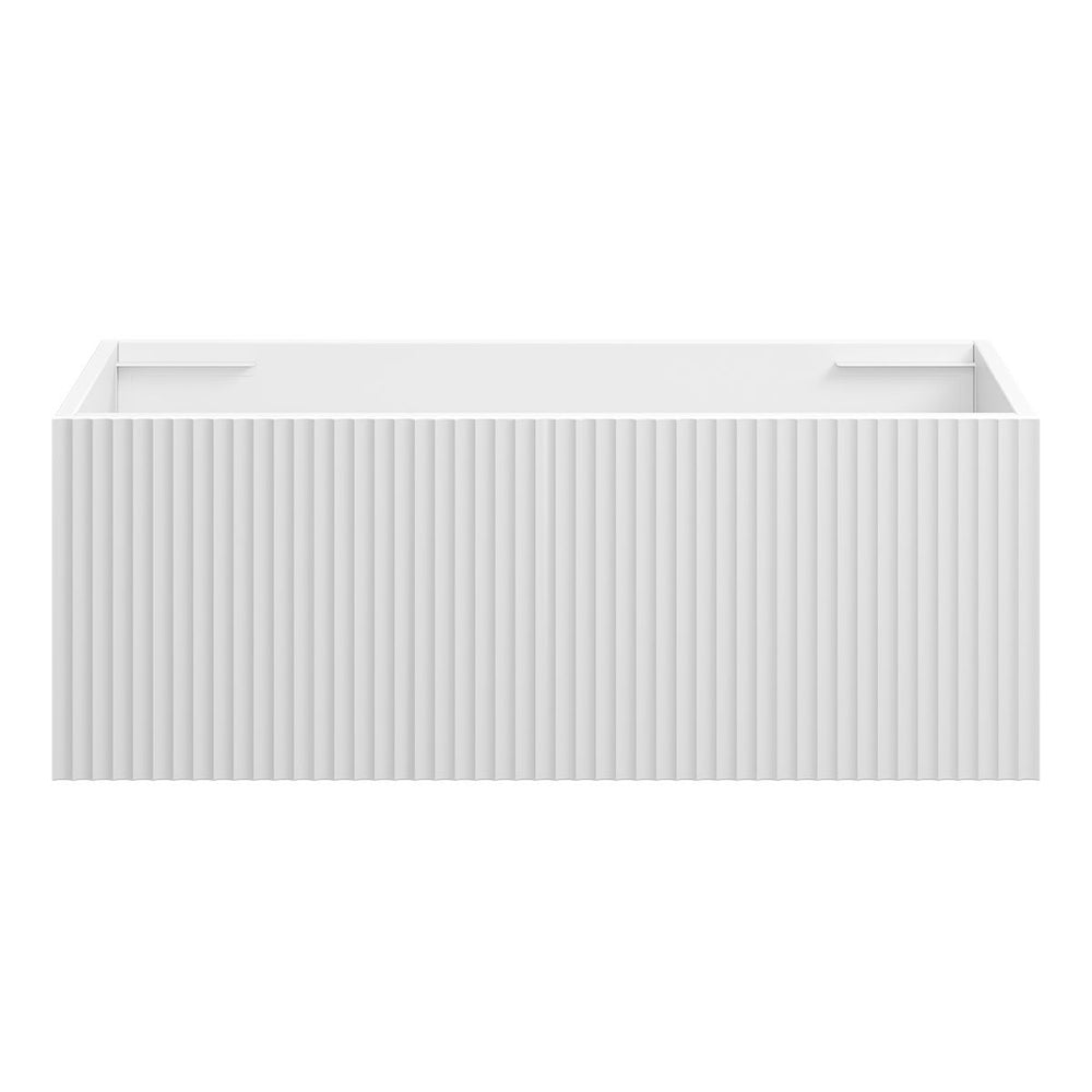 WAVE Wall Hung Vanity 900mm Matte White, front view