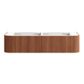 KIMBERLEY Curved Wall Hung Vanity Double 1500mm - Beech Finish, front view