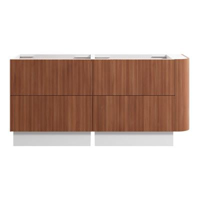 KIMBERLEY Corner Floor Mount Vanity 1650mm Beech Finish
