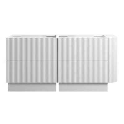 WAVE Corner Floor Mount Vanity 1650mm Matte White