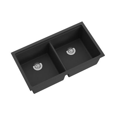 ROCHER Granite Double Bowl Sink 833mm Black