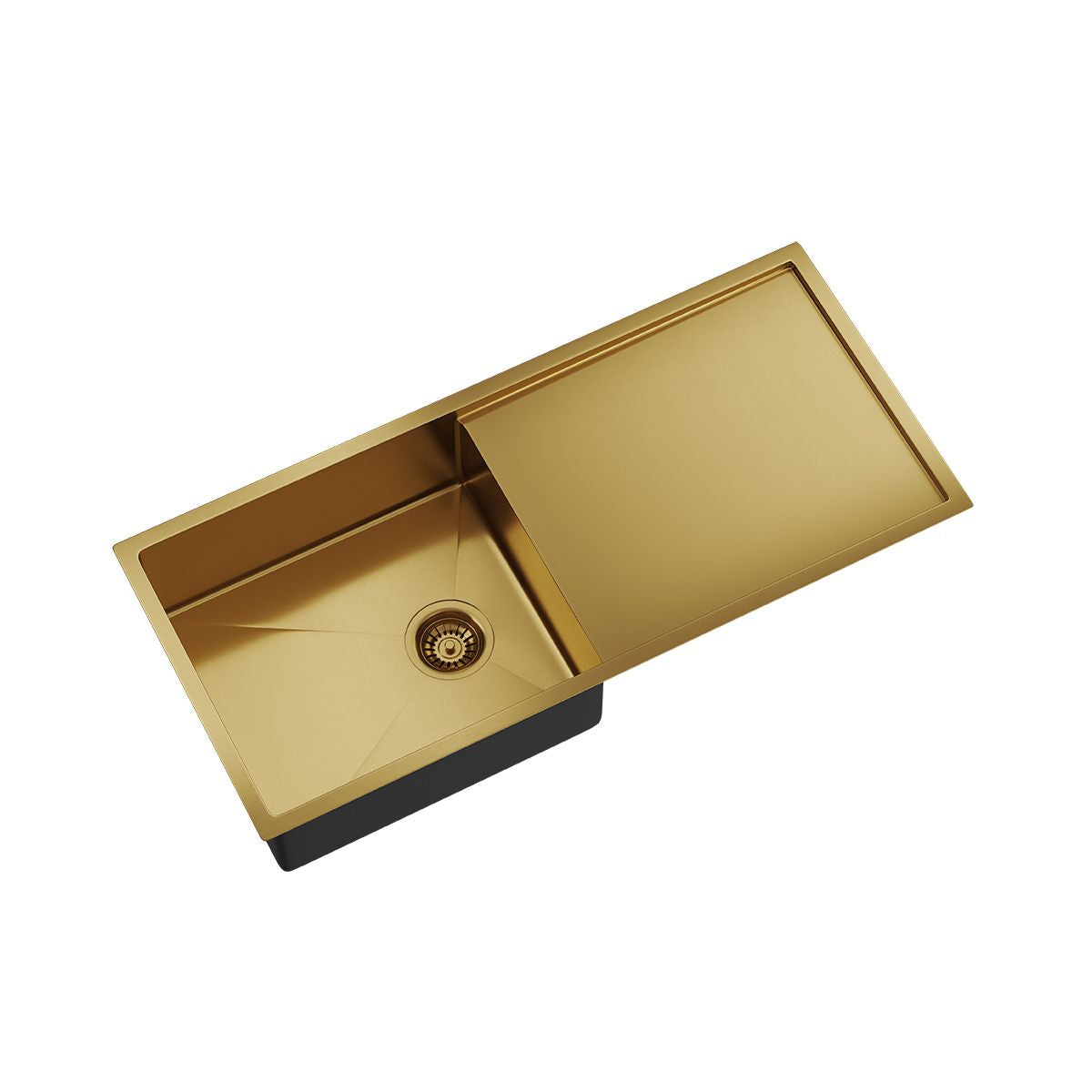 BURAZZO Single Bowl Sink with Drainer 990mm Brushed Brass