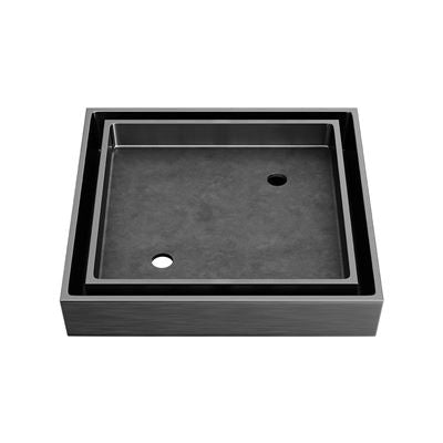LIDO Square Tile Grate 125mm with DN80 Outlet Gunmetal