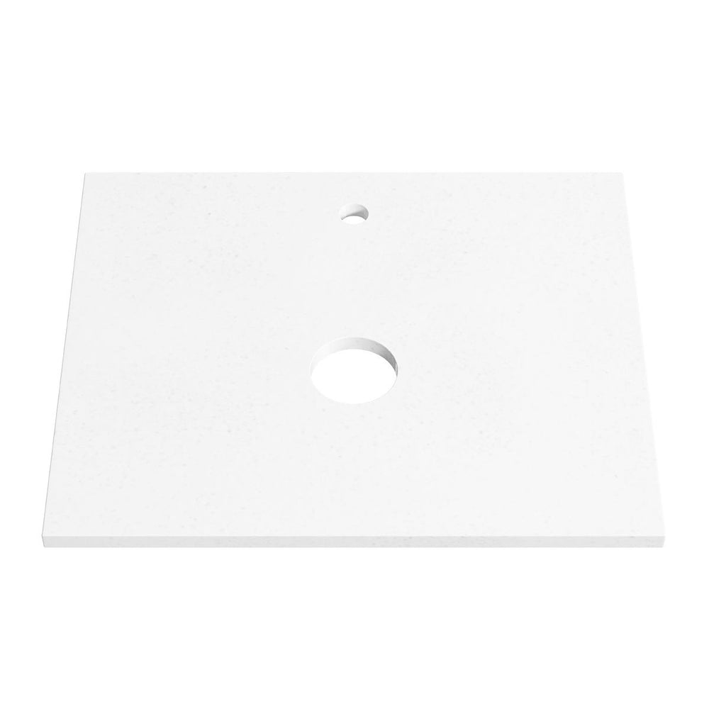 PURE WHITE 20mm Thick Stone Top with Cut Outs 605mm
