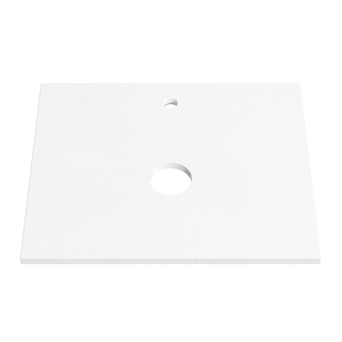 PURE WHITE 20mm Thick Stone Top with Cut Outs 605mm