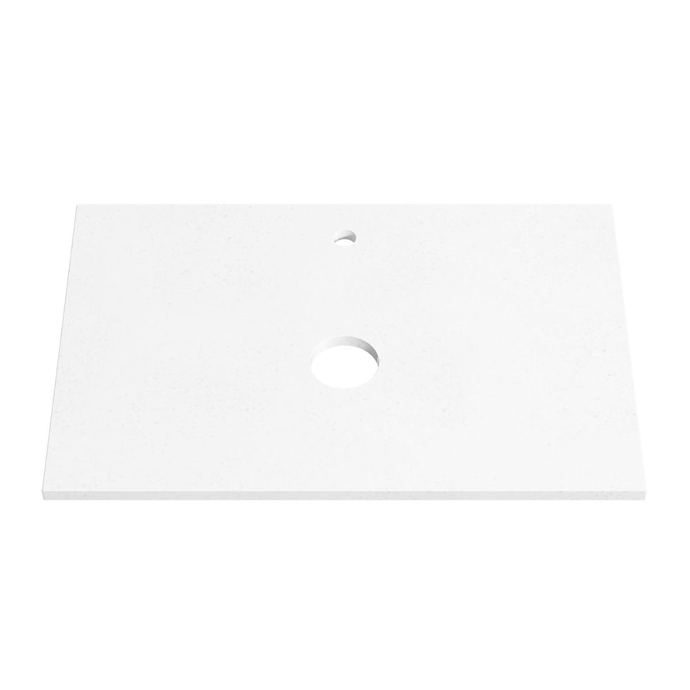 PURE WHITE 20mm Thick Stone Top with Cut Outs 755mm