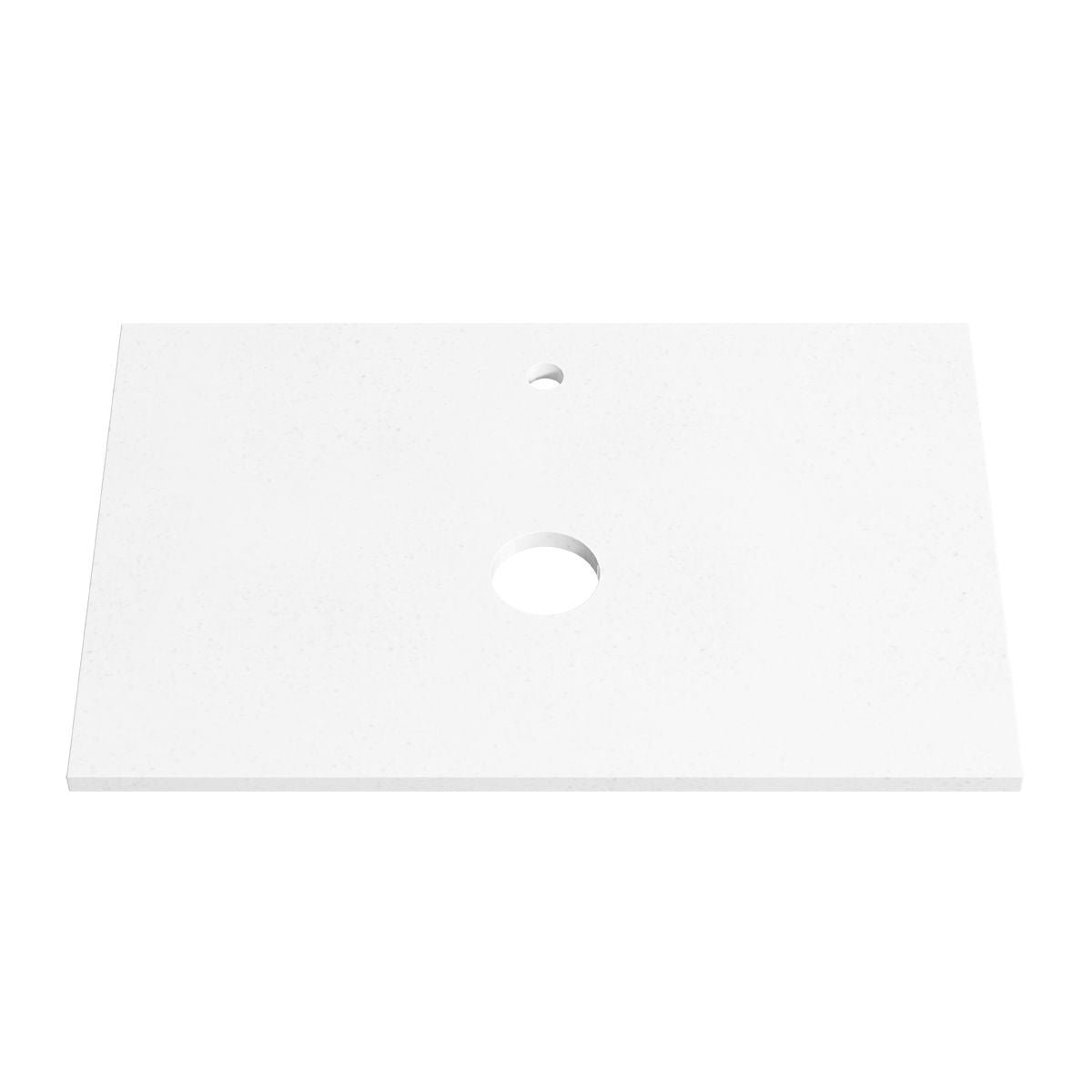 PURE WHITE 20mm Thick Stone Top with Cut Outs 755mm