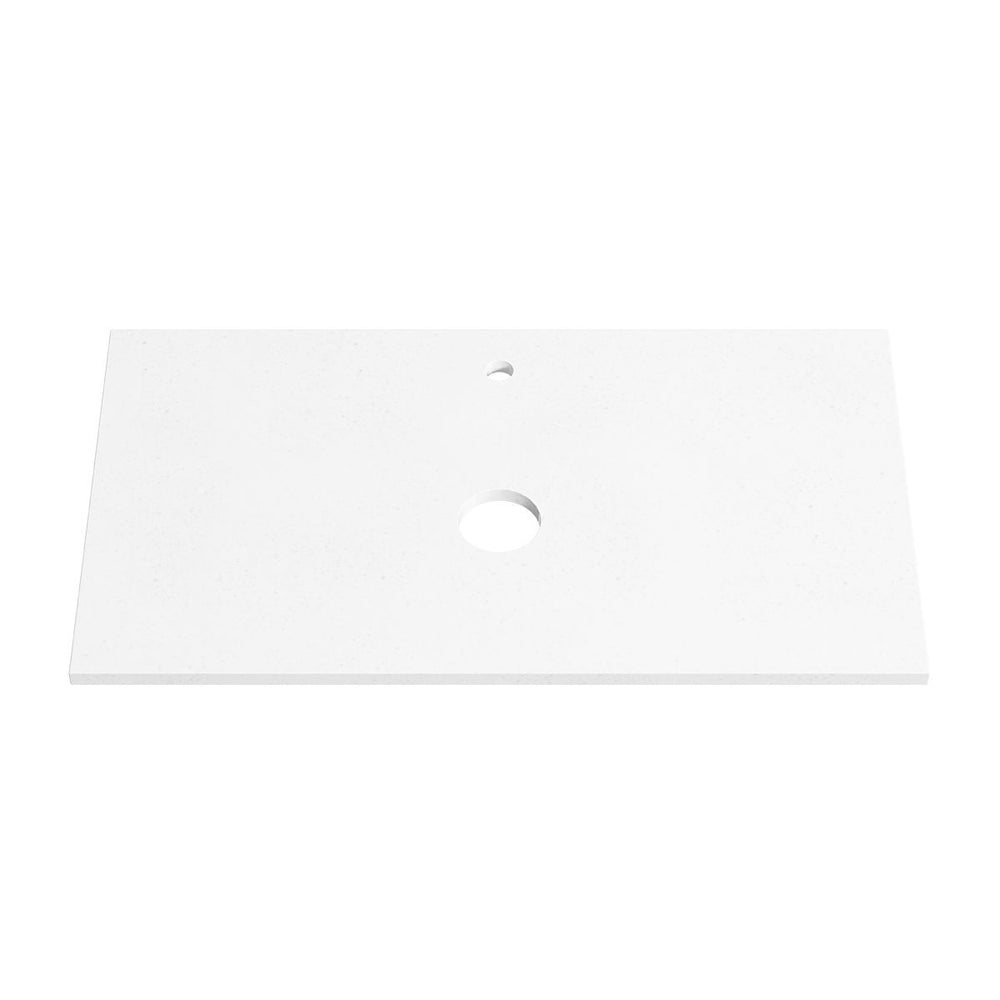 PURE WHITE 20mm Thick Stone Top with Cut Outs 905mm