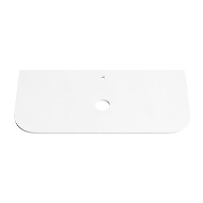 PURE WHITE 20mm Thick Curved Stone Top with Cut Outs 1060mm