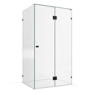 Frameless Shower Screen 1150X850X2000mm - 550mm Hinge Panel Gunmetal