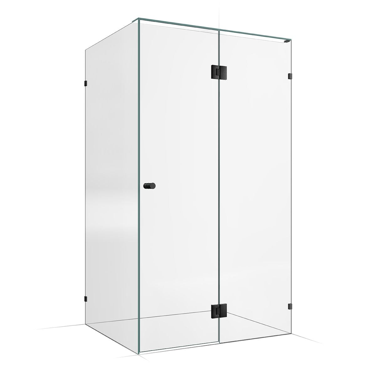 Frameless Shower Screen 1200x1000mm - 600mm Hinge Panel Gunmetal