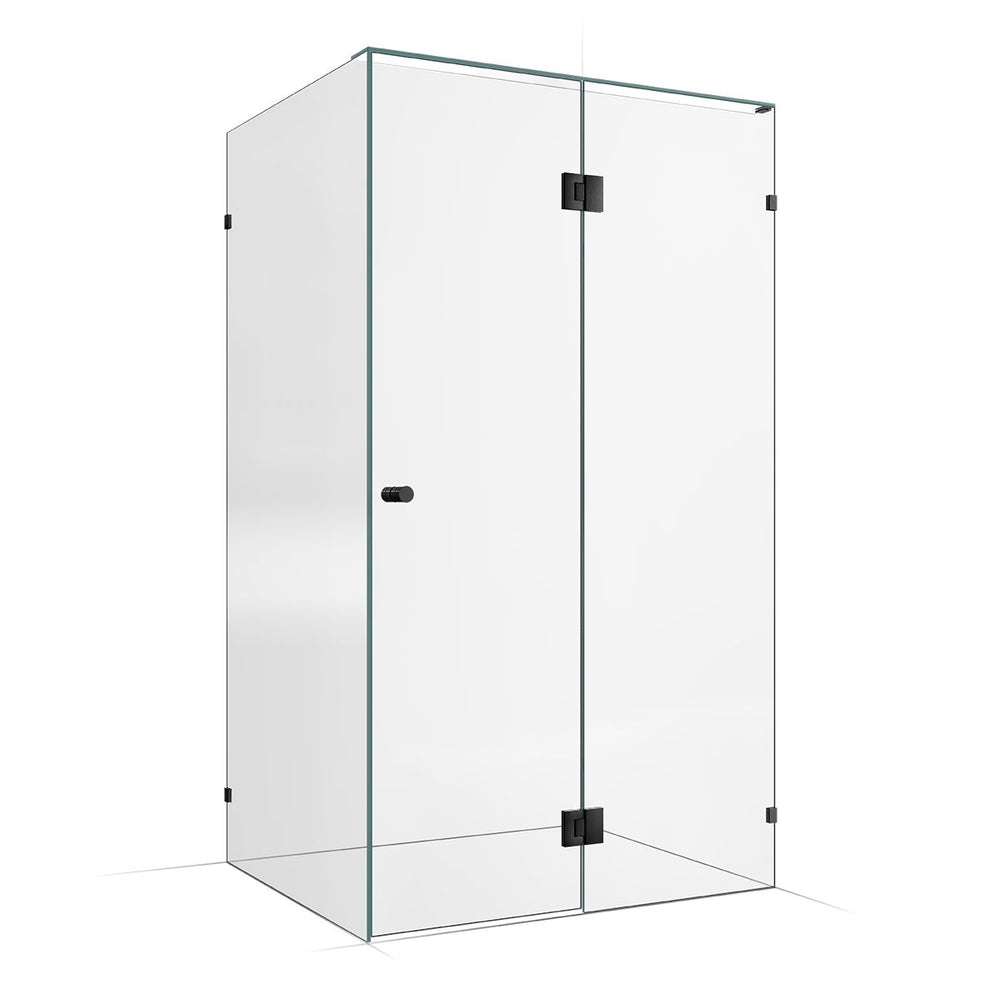 Frameless Shower Screen 1200x1000mm - 600mm Hinge Panel Gunmetal