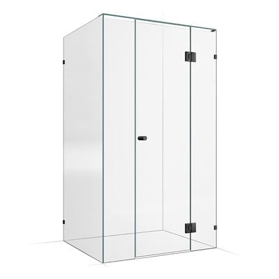 Frameless Shower Screen 1200x1000mm - 300mm Hinge Panel Gunmetal