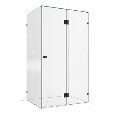 Frameless Shower Screen 1200x900mm - 600mm Hinge Panel Gunmetal