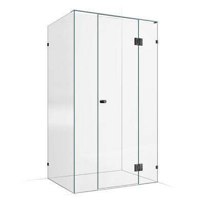 Frameless Shower Screen 1200x900mm - 300mm Hinge Panel Gunmetal