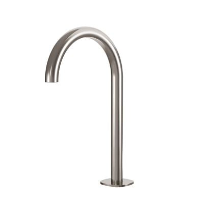 SYMMETRY Swivel Hob Spout 175mm Brushed Nickel, front view