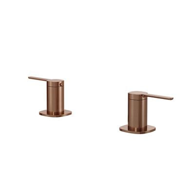 SYMMETRY Quarter Turn Lever Basin Tap Set Titanium Bronze, front view