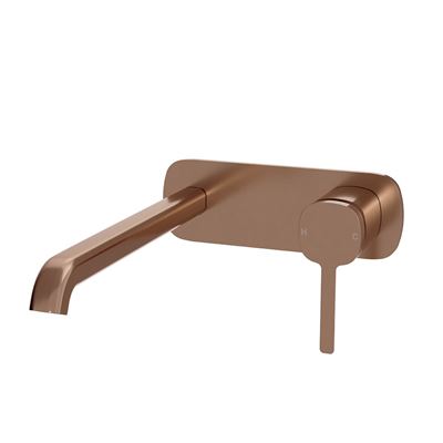 SYMMETRY In Wall Mixer & 220mm Spout Kit Titanium Bronze, front view