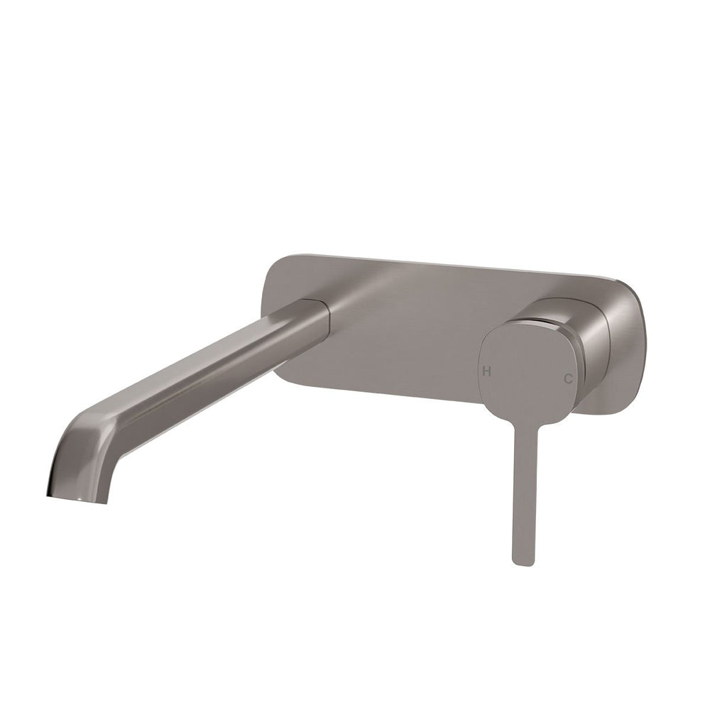 SYMMETRY In Wall Mixer & 220mm Spout Kit Brushed Nickel, front view