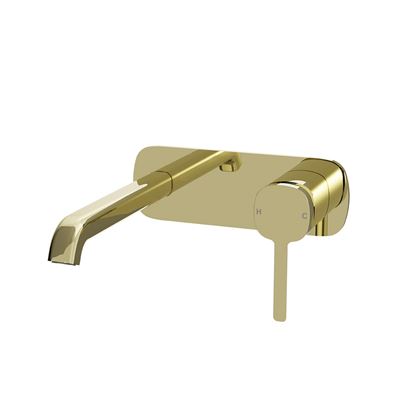 SYMMETRY In Wall Mixer & 220mm Spout Kit Champagne Gold, front view