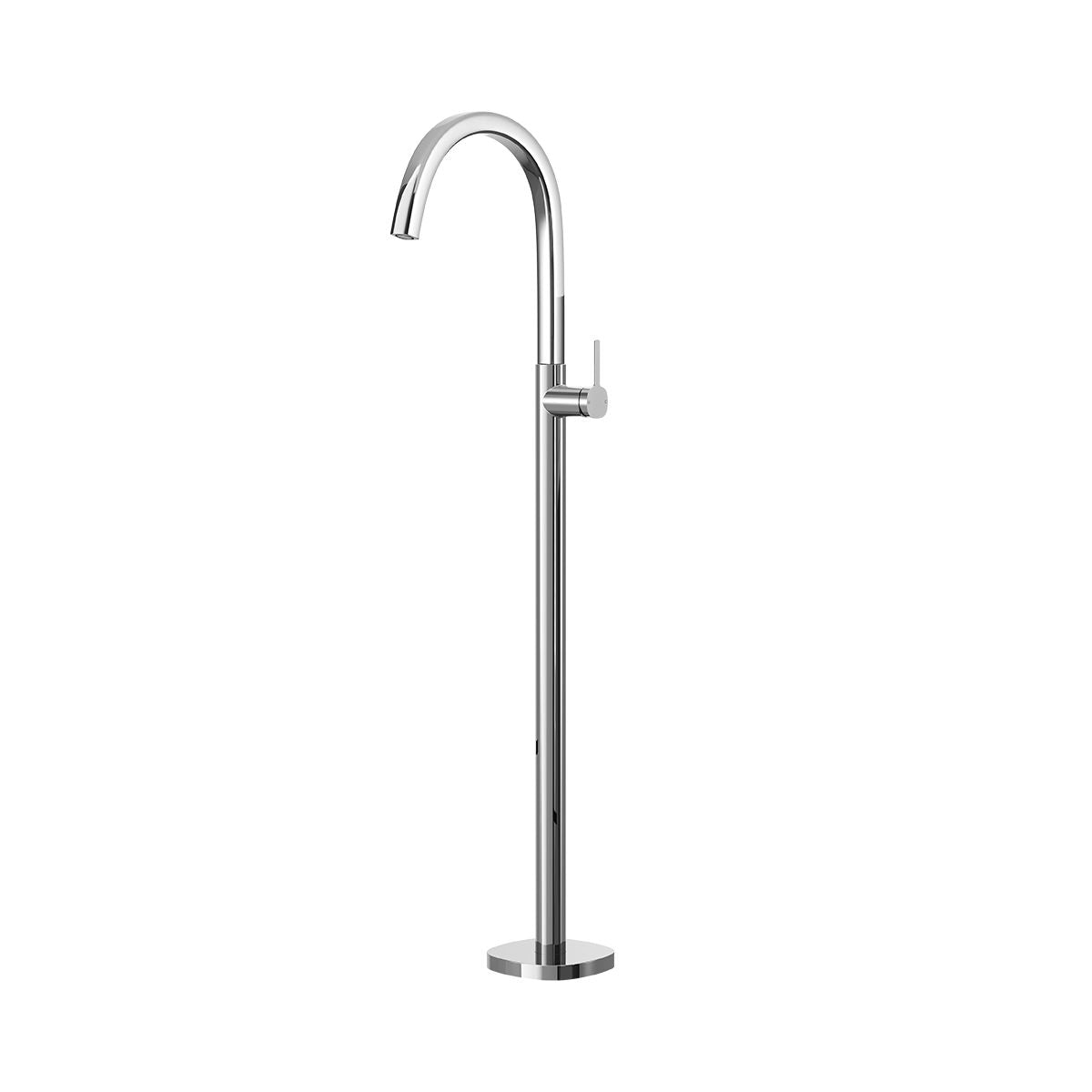 SYMMETRY Freestanding Bath Spout Mixer Polished Stainless Steel, front view