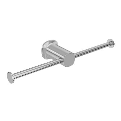 SYMMETRY Double Toilet Roll Holder Polished Stainless Steel, front view