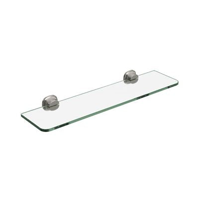 SYMMETRY Glass Shelf 500mm Brushed Nickel, front view