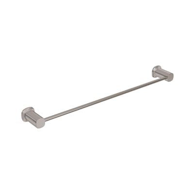 SYMMETRY Single Towel Rail 600mm Brushed Nickel, front view