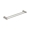 SYMMETRY Double Towel Rail 600mm Brushed Nickel, front view
