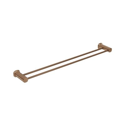 SYMMETRY Double Towel Rail 800mm Titanium Bronze, front view