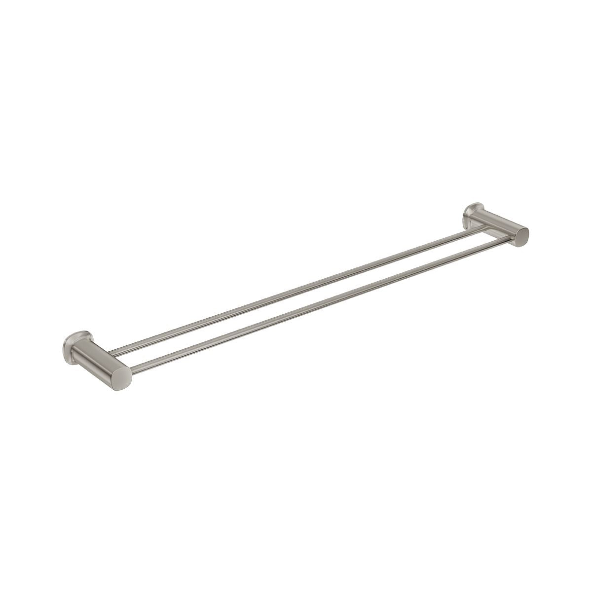 SYMMETRY Double Towel Rail 800mm Brushed Nickel, front view