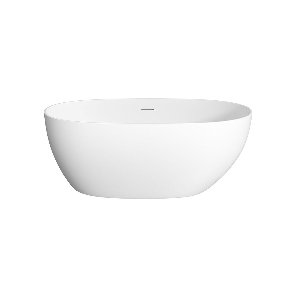LUSINI Solid Surface Freestanding Bath with Overflow Matte White 1500mm