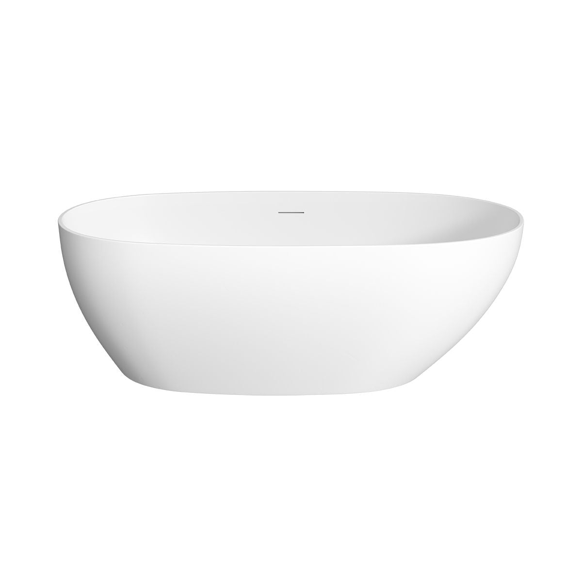LUSINI Solid Surface Freestanding Bath with Overflow Matte White 1700mm