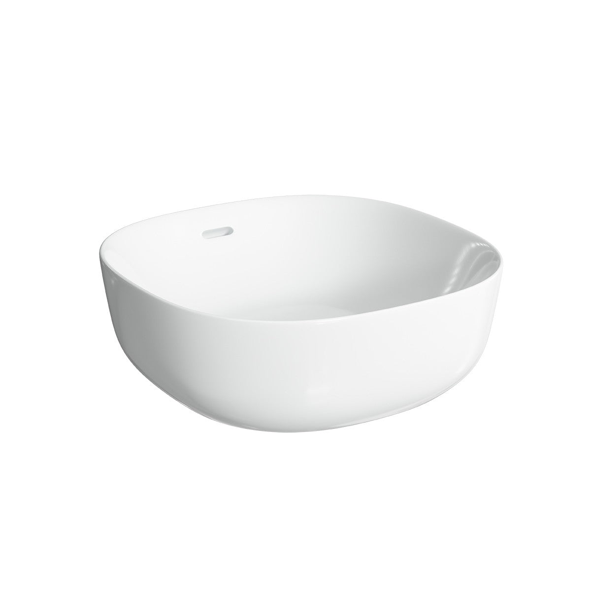 OMEGA Square Bench Mount Basin with Overflow Gloss White