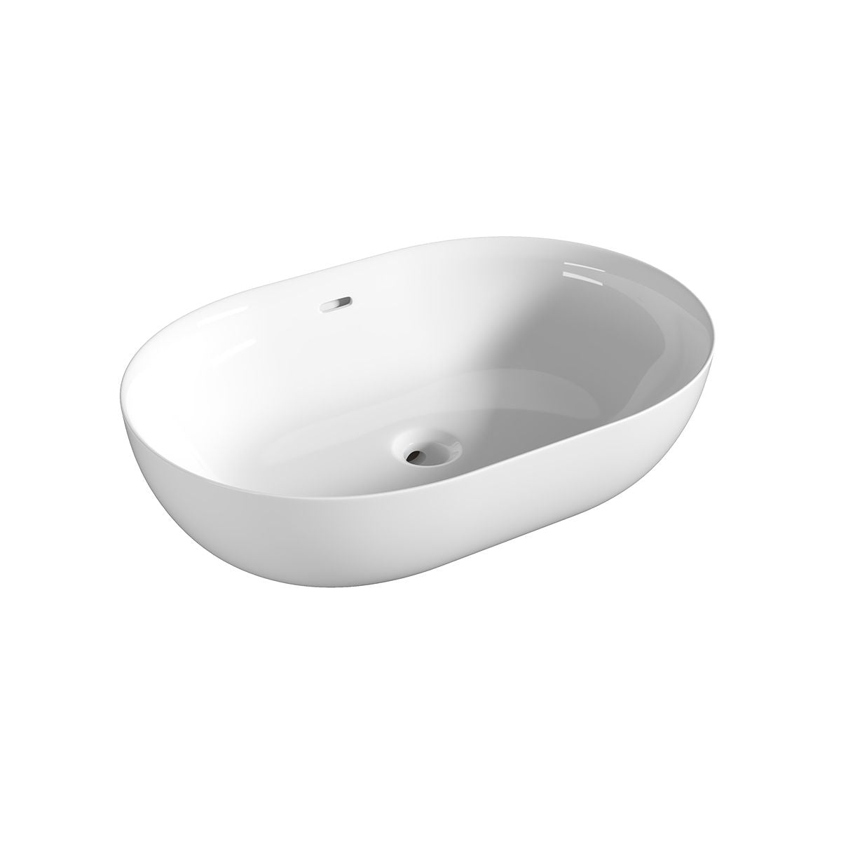 OMEGA Bench Mount Basin with Overflow Gloss White
