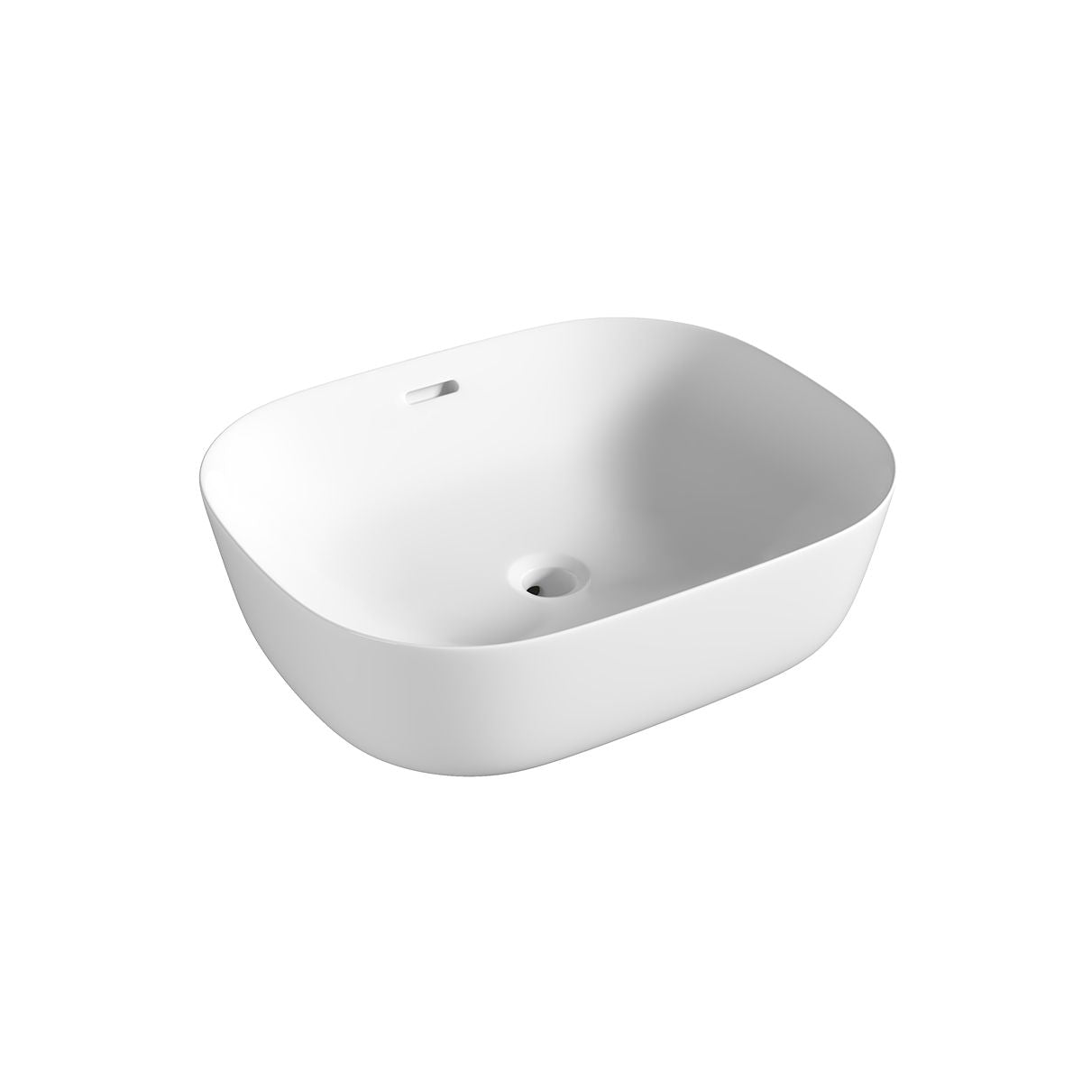 BYRON Bench Mount Basin with Overflow Matte White