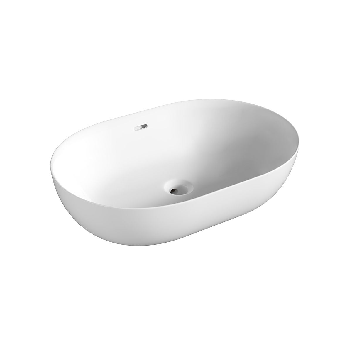 OMEGA Bench Mount Basin with Overflow Matte White