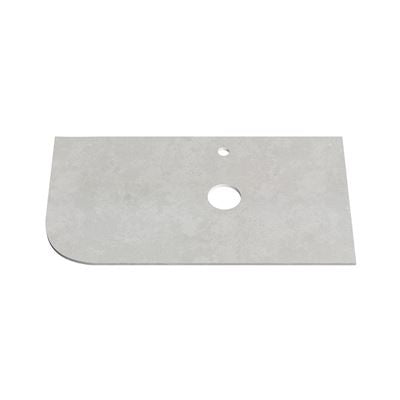 BIANCO LUNA 12mm LHS Curve Sintered Stone Vanity Top Suit Hob Mixer 905mm