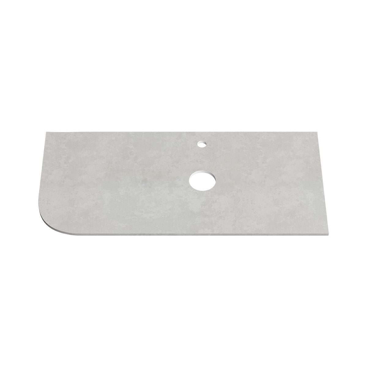 BIANCO LUNA 12mm LHS Curve Sintered Stone Vanity Top Suit Hob Mixer 1055mm