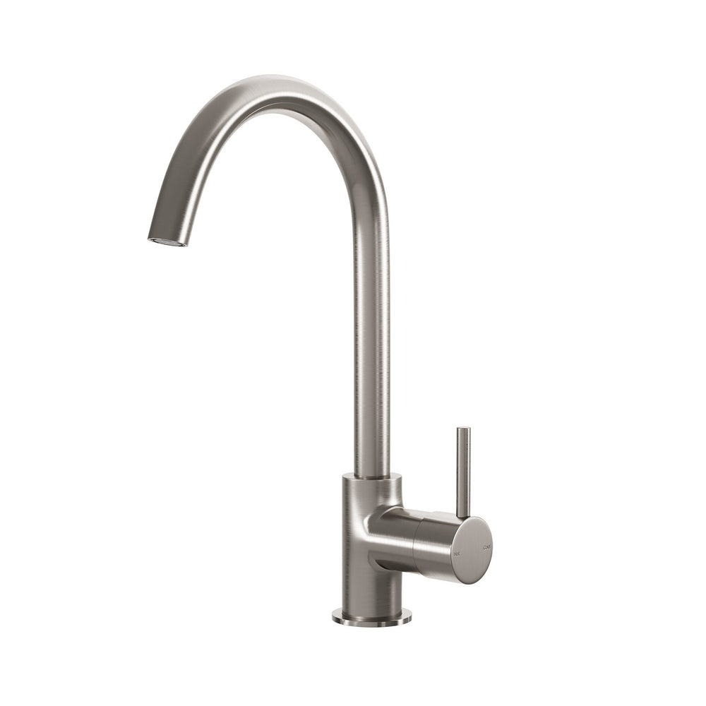 SPIN Gooseneck Sink Mixer Brushed Nickel