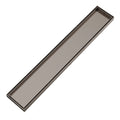 LIDO LINEAR Tile Floor Drain 600 x 100mm Brushed Nickel