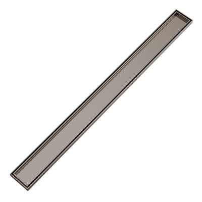 LIDO LINEAR Tile Floor Drain 1100 x 100mm Brushed Nickel
