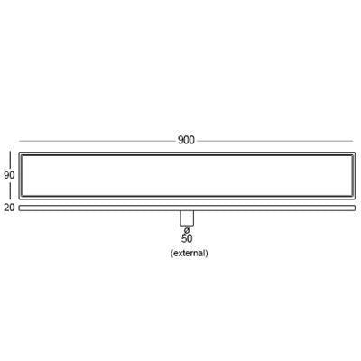 LIDO LINEAR Tile Floor Drain 1100 x 100mm Brushed Brass