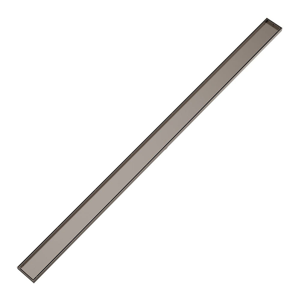 LIDO LINEAR Tile Floor Drain 1800 x 100mm Brushed Nickel